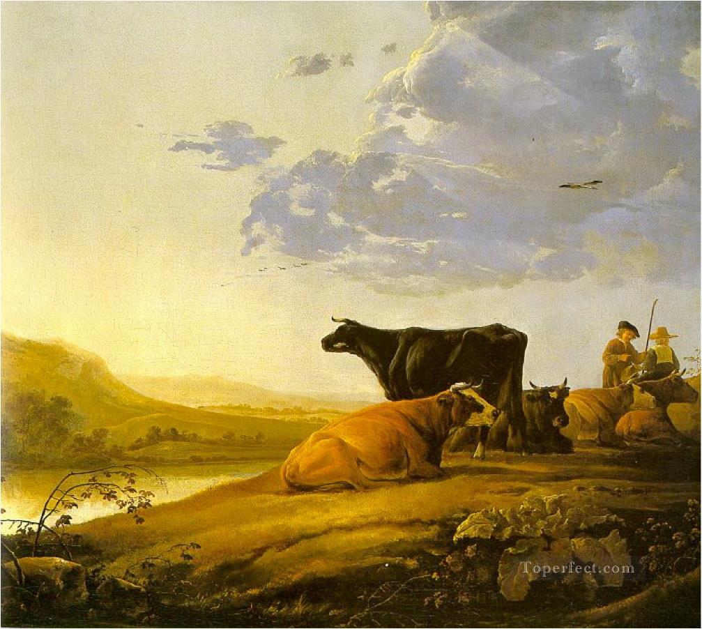 vaches classique paysage Peintures à l'huile